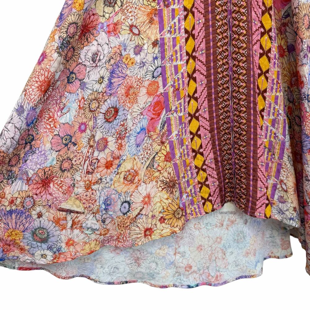 Johnny Was Eva Maxi Dress Pink Floral Studded Neckline Womens Small - Picture 3 of 8